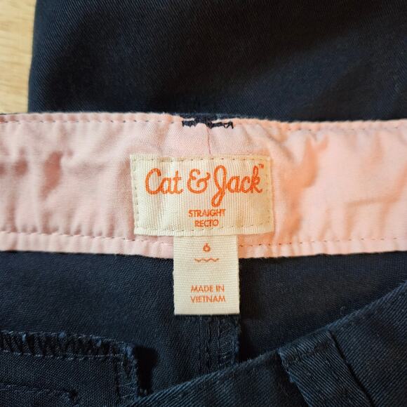 Cat & Jack Girl's Size 6 Navy Straight Leg Chino School Uniform Pants - Picture 2 of 4